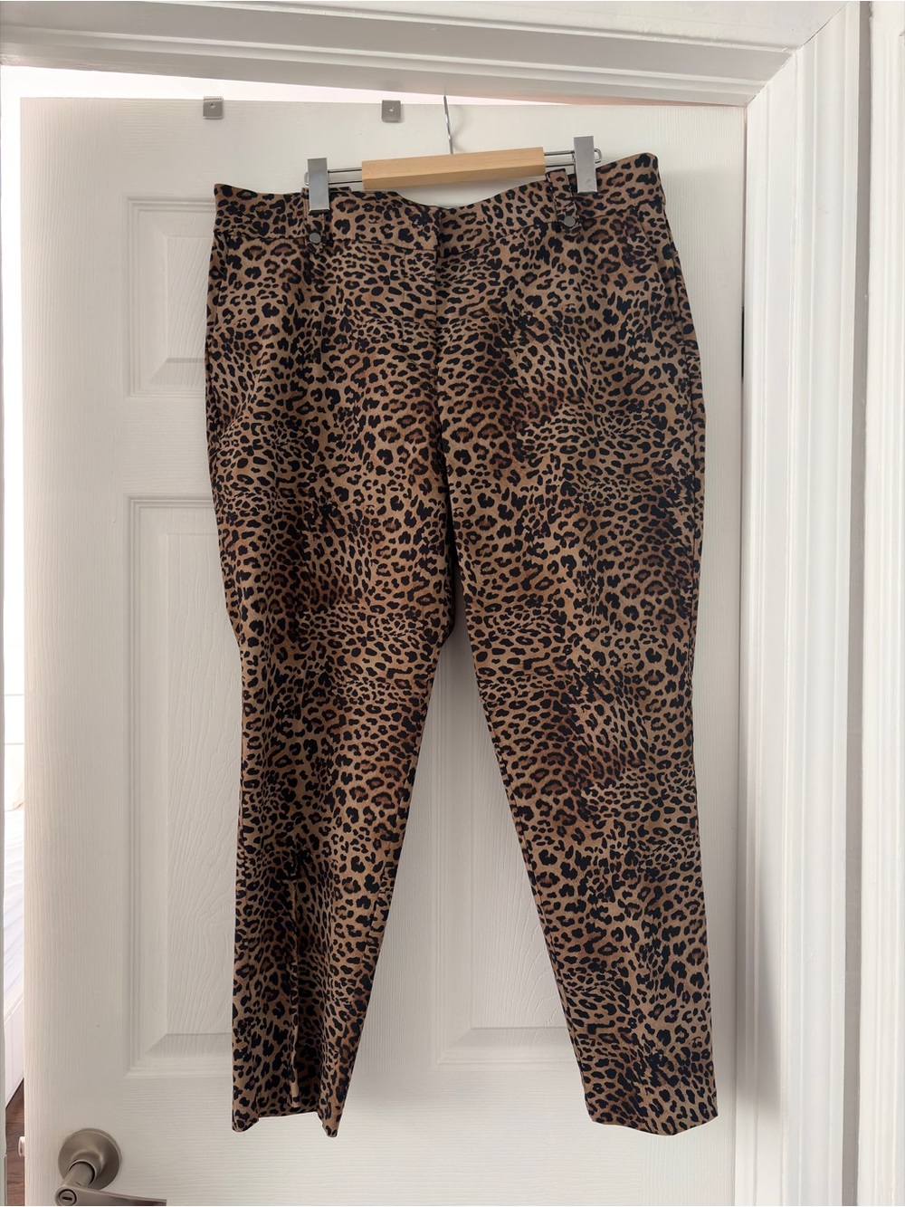 cleo Leopard Print Skinny Pants in Brown and Black